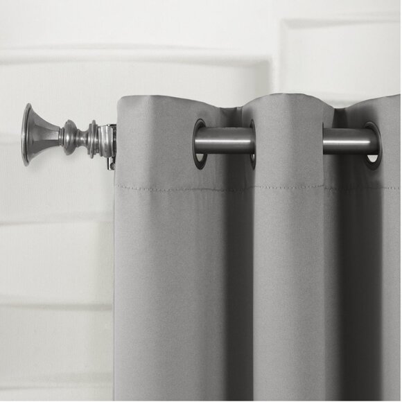 New in package 2 panels of window drapes 40x63” 2 tones gray 6 silver grommets - Picture 5 of 8